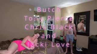 Butch gives Jacki an accidental Cum in mouth while Tony and Chris Creampie her