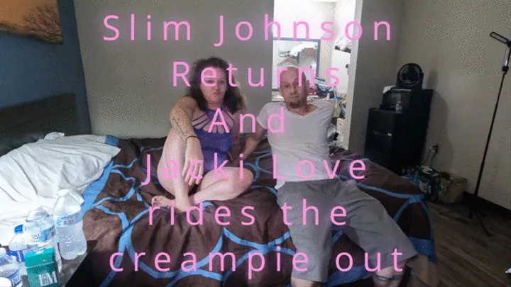 Jacki Love rides the creampie out of Slim Johnson