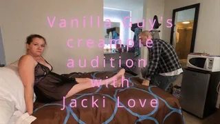 Vanilla Guy's creampie audition with Jacki Love
