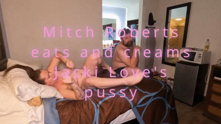 Mitch Roberts eats and then creampies Jacki Love's pussy