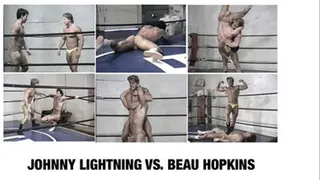 CANADIAN MUSCLEHUNK WRESTLING 4 BOUT 1 JOHNNY LIGHTNING VS. BEAU HOPKINS Quicktime .