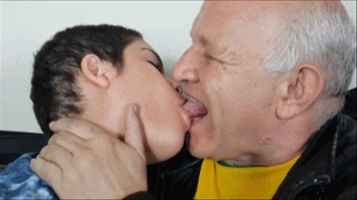 GRANDPA KISSING THE BEAUTIFUL CLEANING LADY -- BY ALBERT 72 YRS & LAURA 20 YRS - CLIP 2