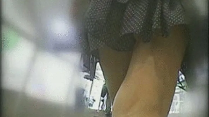 Lady is going somewhere in her short skirt! Her underwear is totally exposed when seen from below her skirt - Full version