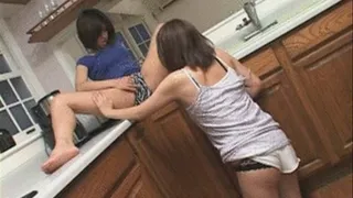 Lesbians Gone Hot And Wild In The Kitchen As They Kiss And Feel Each Other's Body - Part 3