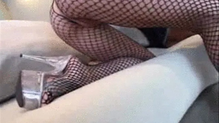 Blonde In Fishnets Gets A Large Dose Of Thick Long Black Cock Up Her Asshole!