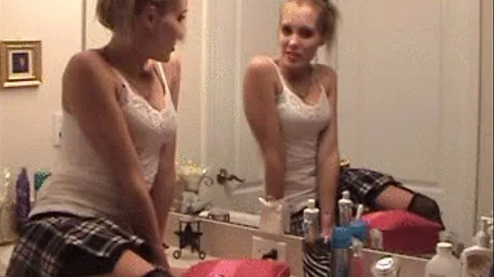 Hottie in bathroom getting ready