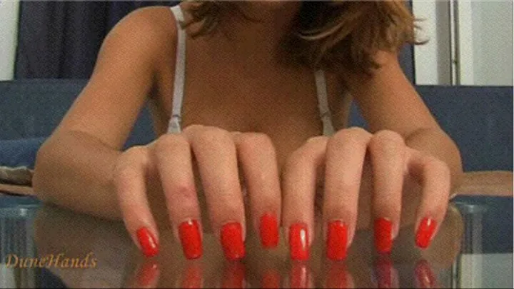 NAILS ON THE GLASS TABLE