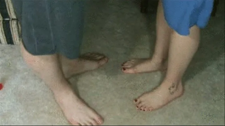 Male Feet Stomping Female Feet in Trampling