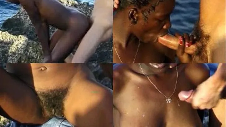 African girl beach 3some FULL