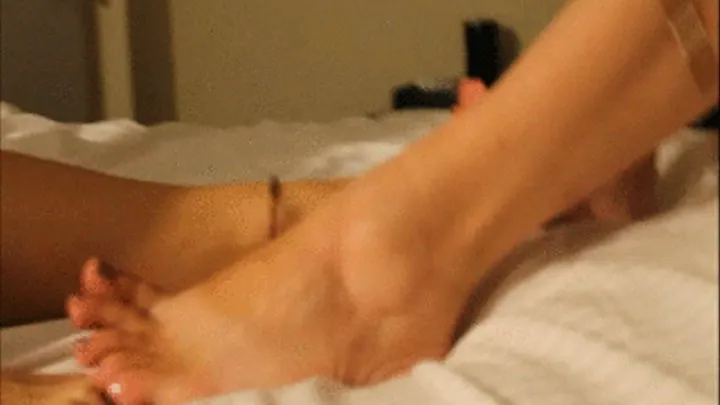 Carissa and Paige Hotel room footplay