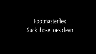 Footmasterflex sucks her toes clean (close up)
