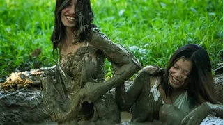 May and Monique Mud Tug of War