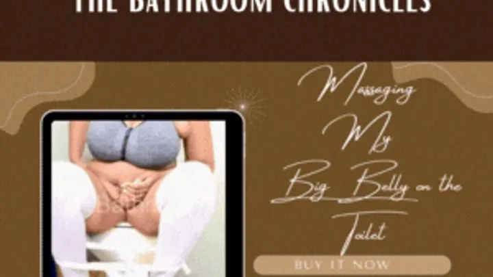 BBW Milf Massaging her fat belly on the toilet -TBC