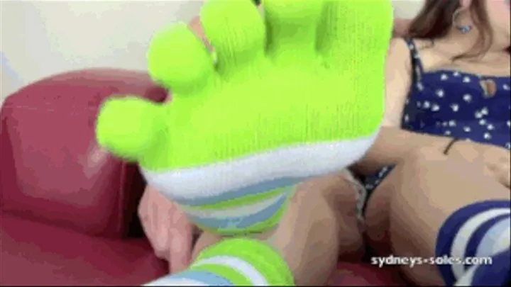 Toe Sock Wiggling Tease