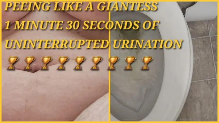 GIANTESS PEE 1 minute 30 seconds of uninterrupted flowing URINE AM bladder detox