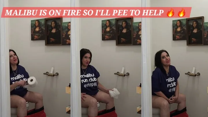 MALIBU IS ON FIRE SO I WILL PEE TO HELP