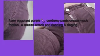 ASMR EGGPLANT PURPLE CORDUROY THICK THIGH FRICTION