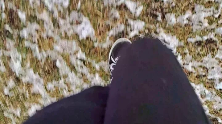 ASMR Nature Edition Outdoors Climbing Crunchy Snowy Hills and crushing Leaves