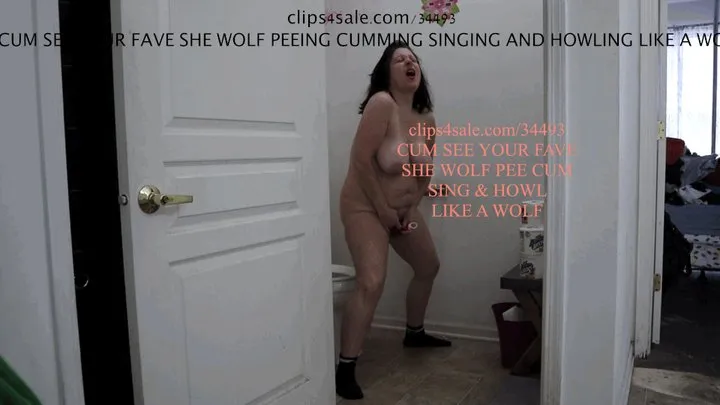 BBW NAKED SHE WOLF PEE AND SEX TOY PLAY plus WOLF HOWLING