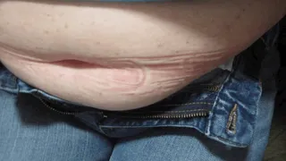 EPIC DEEP STOMACH INDENTATIONS FROM WEARING TOO TIGHT JEANS 2 BONUS FARTS and LOUD BURP