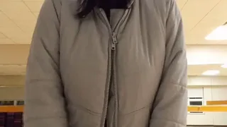 ASMR Winter Edition A To The S To The M To The R Puffer Coat w Public Tit Flashing