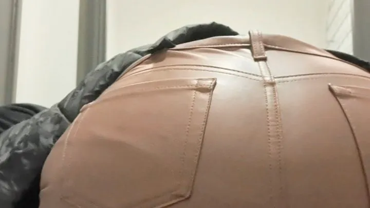 ASMR FARTING IN BROWN LEATHER PANTS in PUBLIC FITTING ROOM