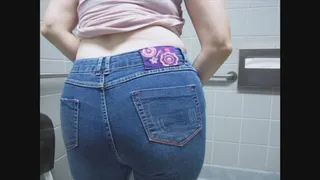 PUBLIC TOILET DROPS VOL 2 PEEING FARTING IN A BALLERINA PINK TANK TOP AND BLUE JEANS