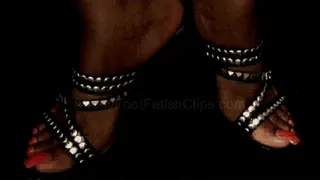 Ebony | Foot | Fetish | Orange sexy toenails