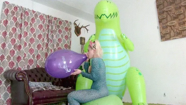 Galas 2 Btps on Giant Inflatable T-Rex Dinosaur!