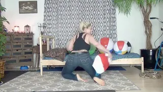 10 Beach Balls Crushed & Popped Under My Ass in Tight Levi Jeans