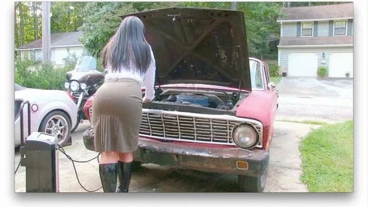 Aunt Galas Struggling in 1964 Falcon Wagon