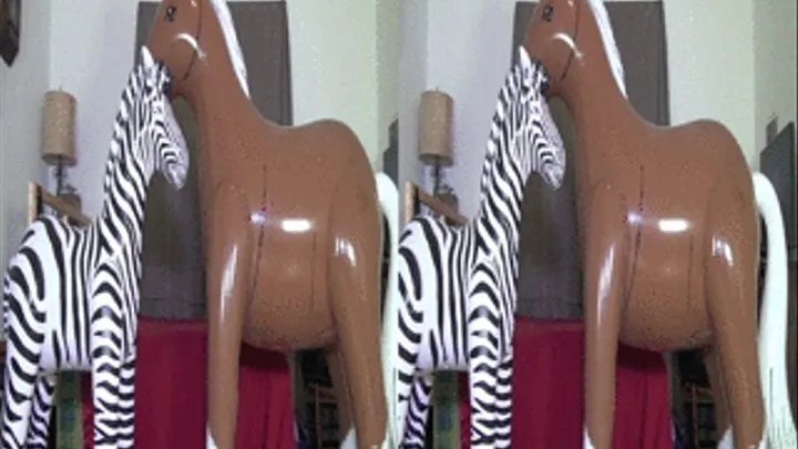 3D Palomino & Zebra Ride & Deflate