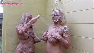 Miss Whitney & Nadia White: Cream Pie In The Face BTS Shower Scene