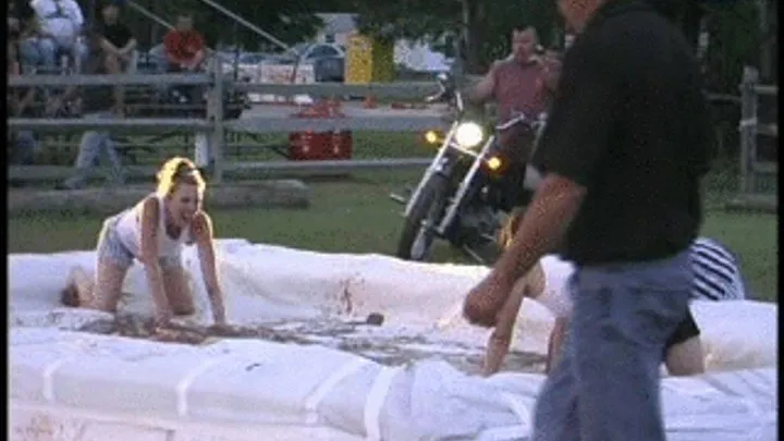 biker chick pudding wrestling