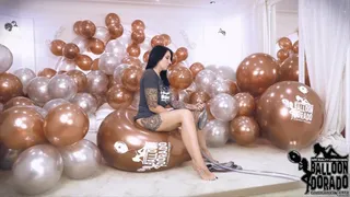 Megan pump to pop Silver and copper 24 inch Balloons