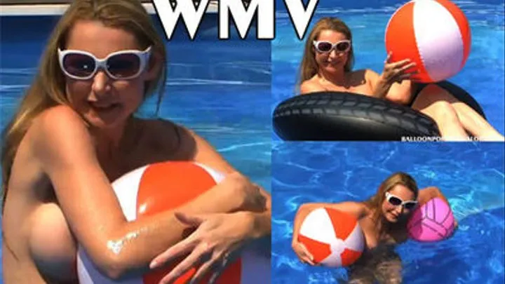 Savannah in the pool with beach balls