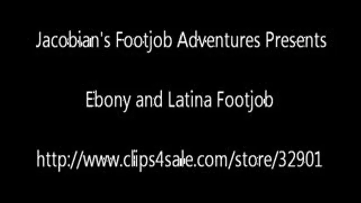 Ebony and Latina Footjob