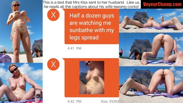 Exhibitionist Wife 513 Full Video - Mrs Kiss Nude Beach Cock Teasing! Texting Hubby And Grinding Her Clit On The Sand While Voyeur Jerks His Cock!