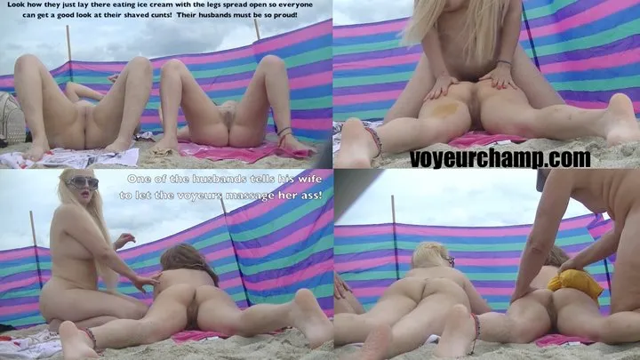 Exhibitionist Wife - Husbands Leave Their NUDE BEACH VOYEUR COCK TEASING LATINA WIVES Alone And We Film With! Pt5