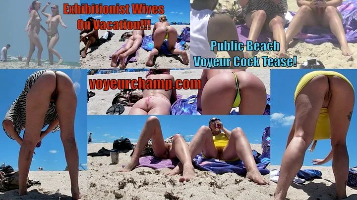 Exhibitionist Wife 531 FULL VIDEO - Mrs Kiss and Mrs Bond Topless Walk, Upskirt Flashing Public Beach Voyeur!