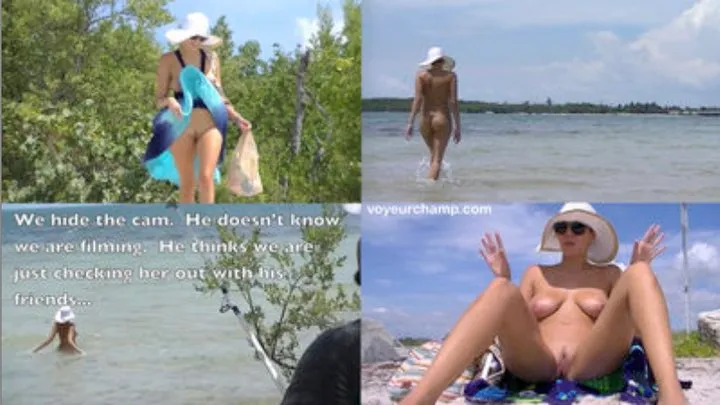 Consensual Candid Exhibitionist Wife #303 Pt1- Mrs Brooks Teasing Fisherman, Boaters, & Anyone Who Sees Her Nude On A Public Beach!