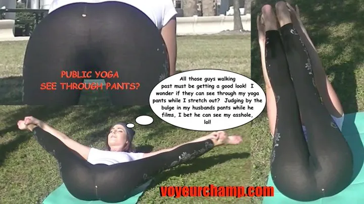 Consensual Candid - Exhibitionist Wife Helena Price Bare Feet Stretching Public See Through Yoga Pants!