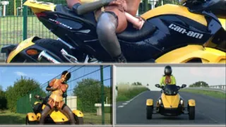 Outdoors: extreme analmasturbation in rubber on my bike