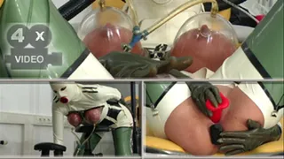 Gasmask stomachsound and anal - total kinky rubber fun