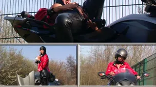 Outdoor with my motorbike - anal masturbation and pee games