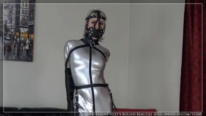 Claire D'Lune - Silver PVC Hobble Dress and Leather Bondage - Low Res MPEG