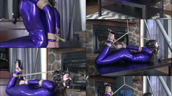 Arielle Lane - Purple Catsuit and a Strenuous Hogtie