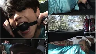 Johannie - Hogtied and Ballgagged in the Back of the Car