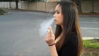 SASHA YUNG SMOKES OUTSIDE