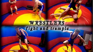 Wrestlers fight and trample